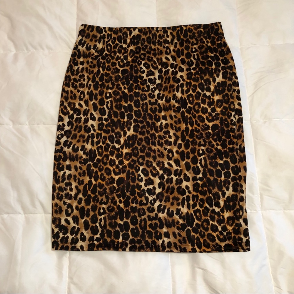 Cato Leopard Print Tube Skirt